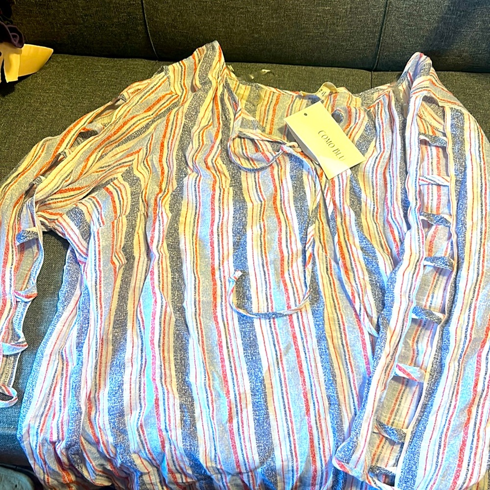 Long sleeve sheer blouse